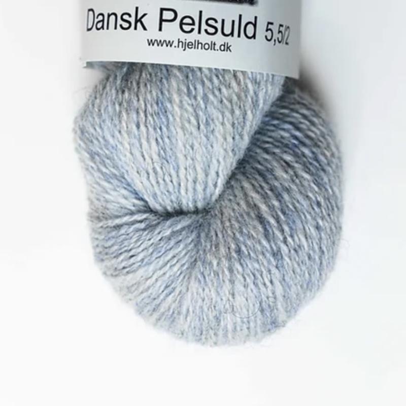Dansk Pelsuld 5,5/2 Isblå 08 - 100% Uld fra Hjelholt