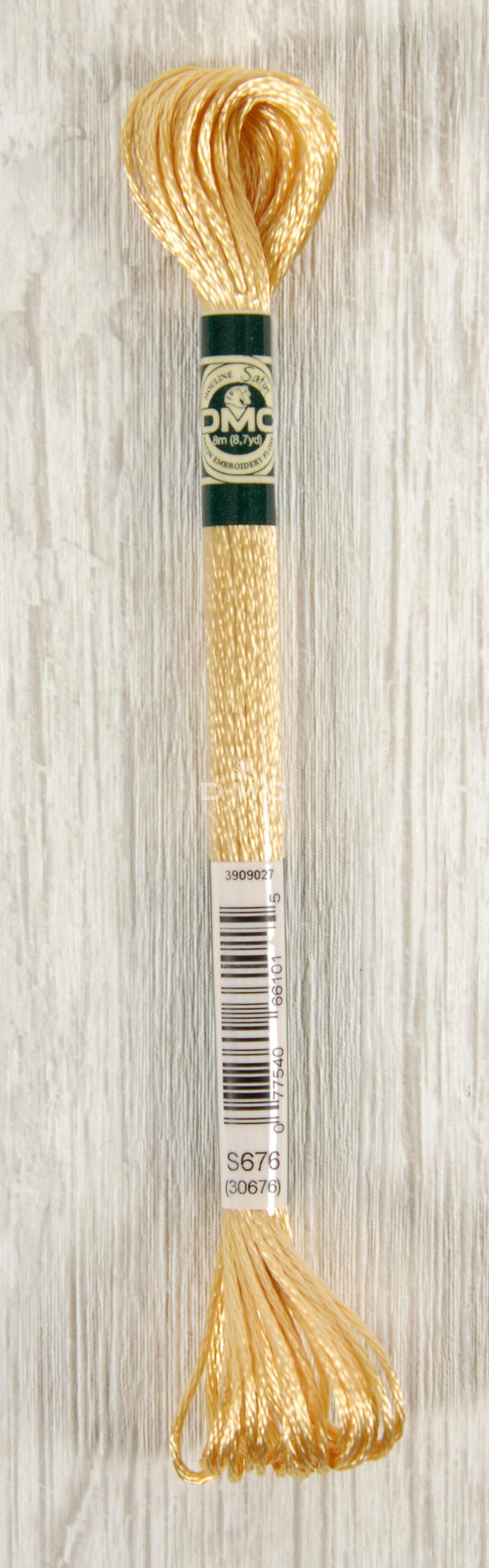 DMC Satin Floss Broderigarn S676 - Skinnende Kvalitet