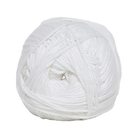 Hvid Cotton Nr. 8 - 50 g fra Niah Design