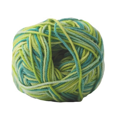 Multifarvet Cotton Nr. 8 i Grønne Farver - 50 g