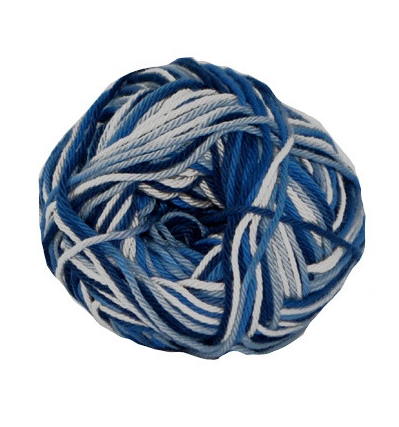 Multifarvet Cotton Nr. 8 Garn - Blå Farver, 50 g, Nr. 599