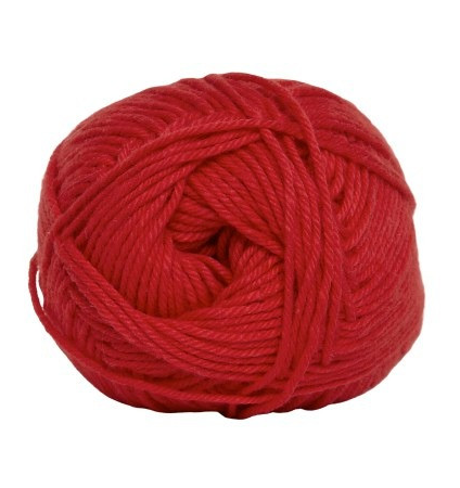 Rød Cotton Nr. 8 Garn - 50 g fra Niah Design