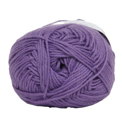 Cotton Nr. 8 Mørk Lavendel 50g - Strikkegarn Tilbud