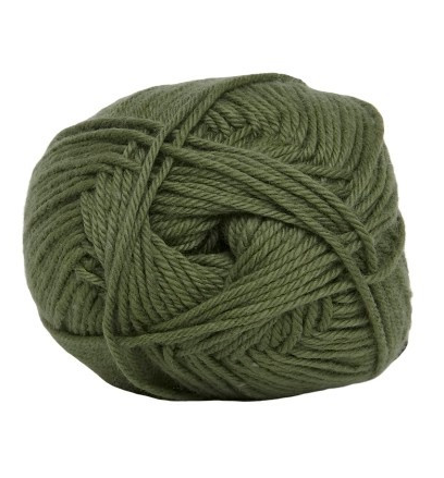 Cotton Nr. 8 i Army Grøn - 50 g Garn til Strikning