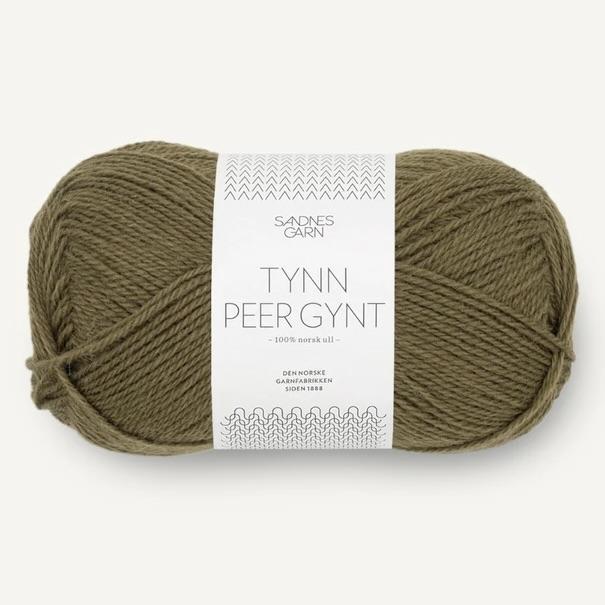 Tynn Peer Gynt Garn i Mørk Olivengrøn 9873 - Kvalitet Uld