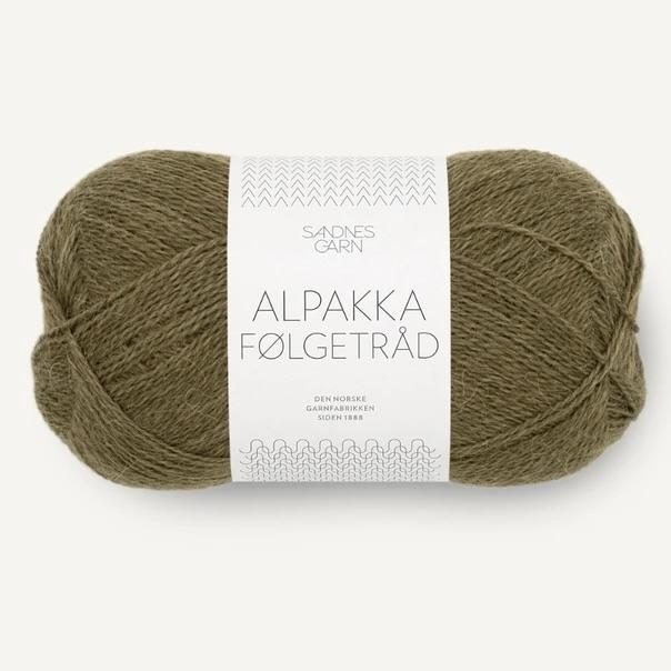 Alpakka Følgetråd i Mørke Oliven 9873 - Kvalitetsgarn