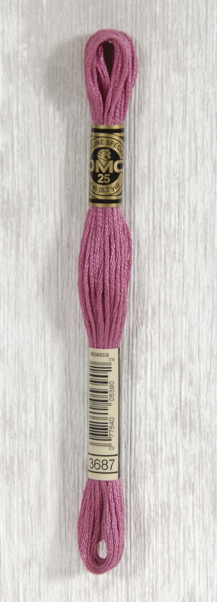 DMC Mouliné Spécial 25 Broderigarn - Farve 3687 Tilbud!