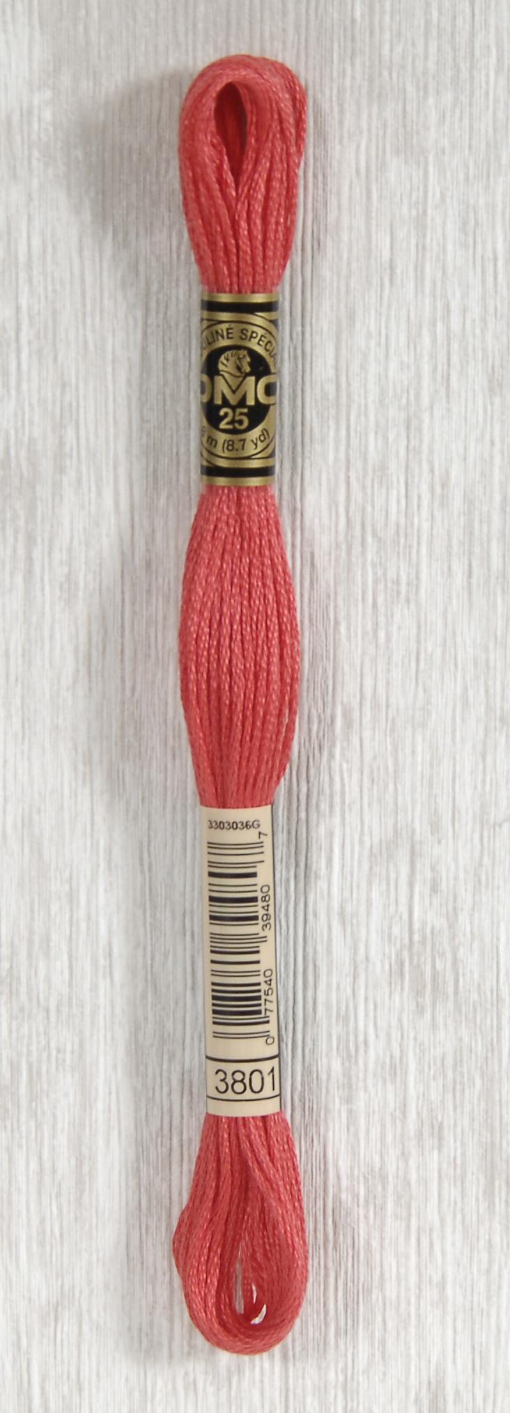 DMC Mouliné Spécial 25 Broderigarn - Farve 3801 Tilbud!