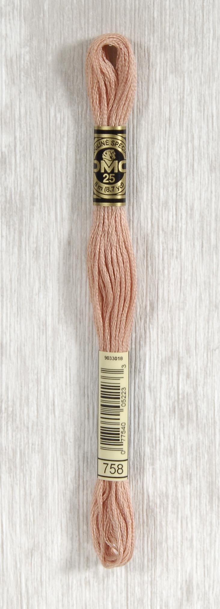 DMC Mouliné Spécial 25 Broderigarn - Farve 758 Tilbud!
