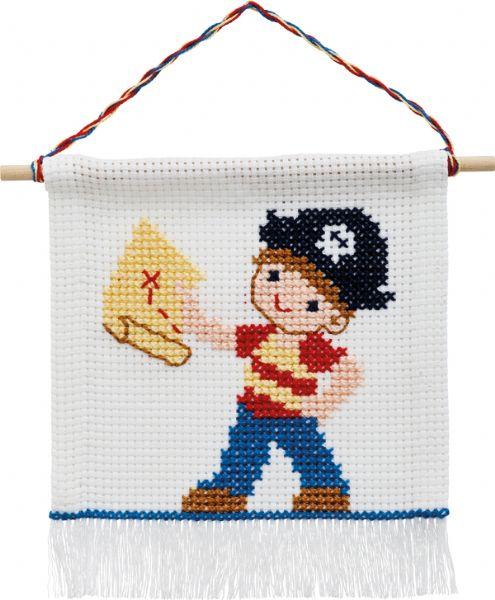 Pirat Broderi Sæt til Børn - Tælle Mønster 16x18 cm