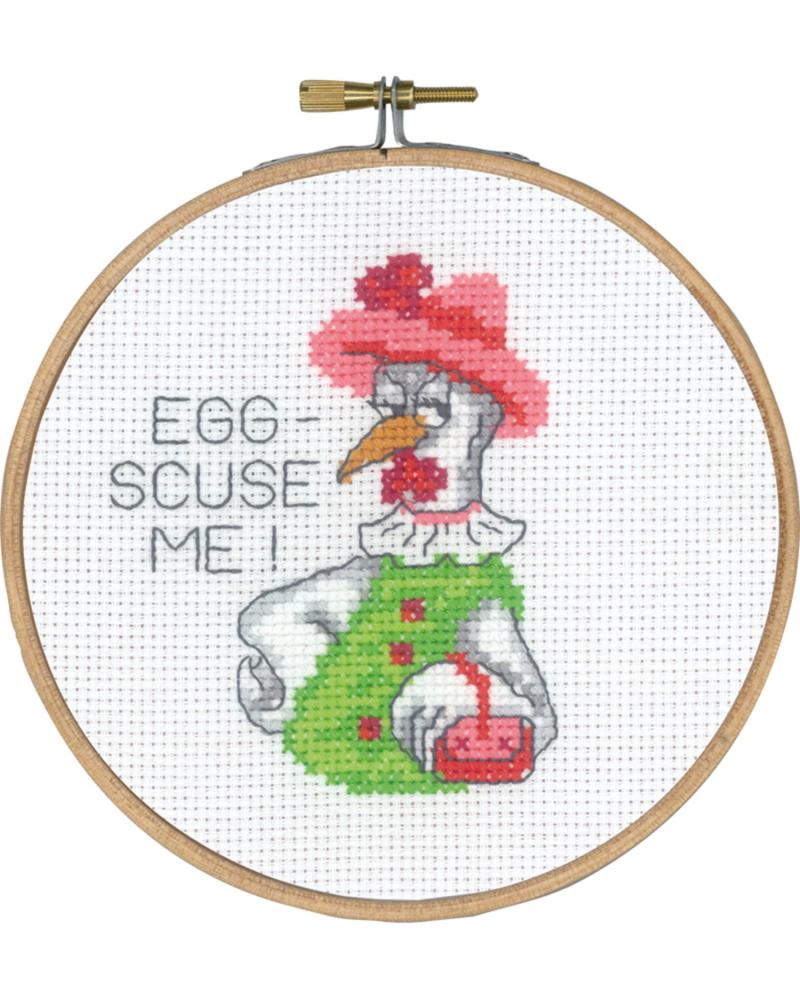 Broderikit Permin - Egg Scuse Me 13-4120 på tilbud!