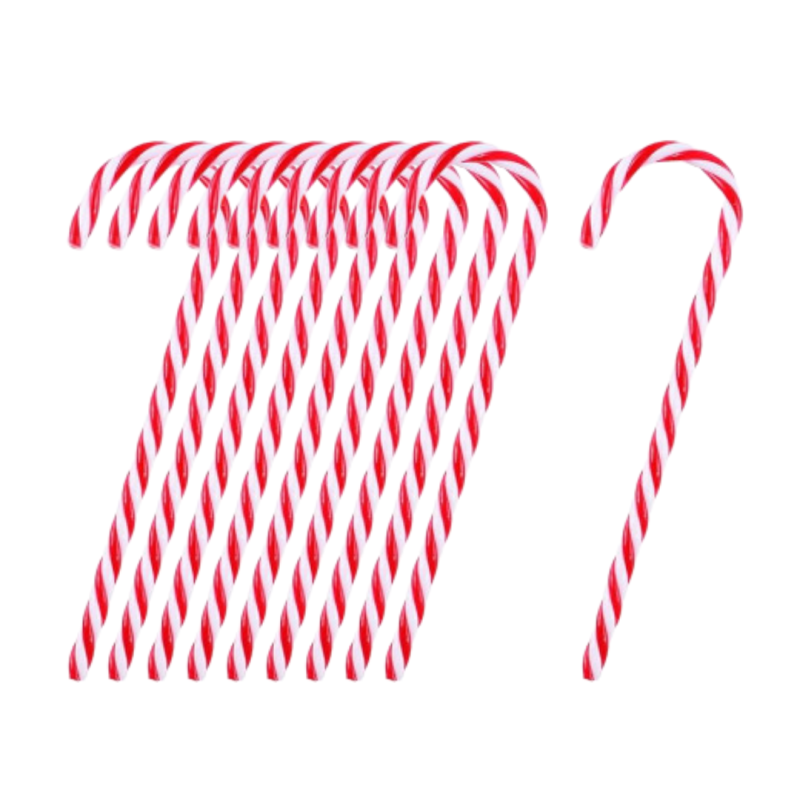 Slikstokke i plastik - 10 stk til julepynt!