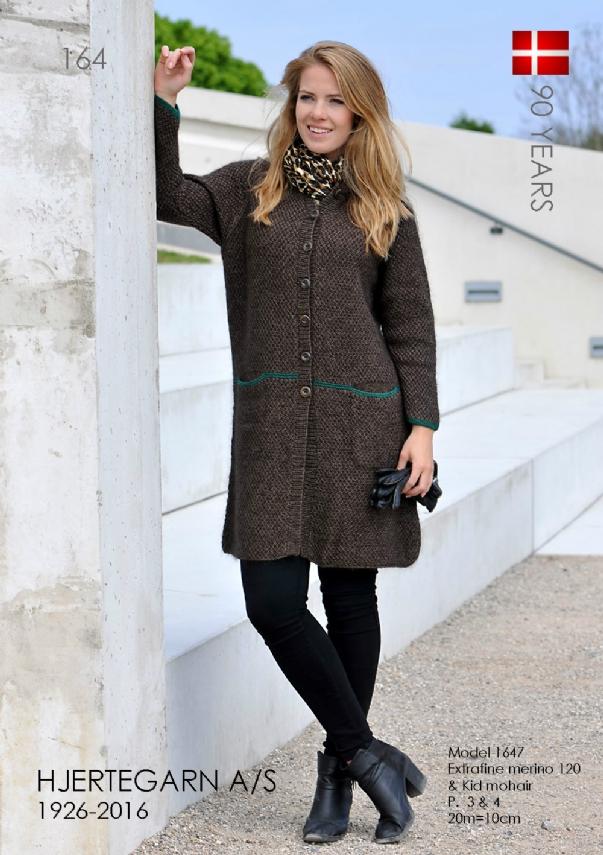 Irsk Perlestrik Frakke - Strikkeopskrift Nr. 1647