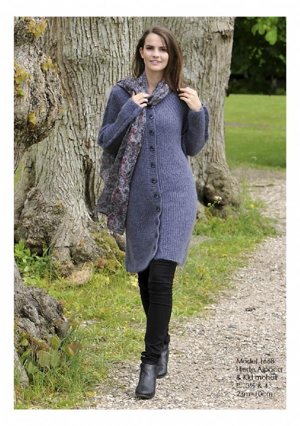 Lang strik sweater opskrift i Hjerte Alpaca og Kid Mohair