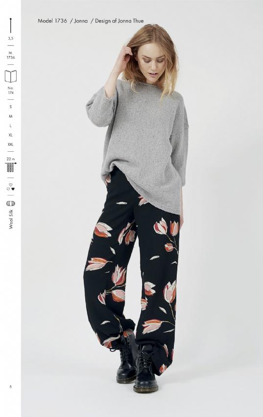 Strikkehæfte 174: Jonna Klasisk Sweater med 3/4 Ærmer