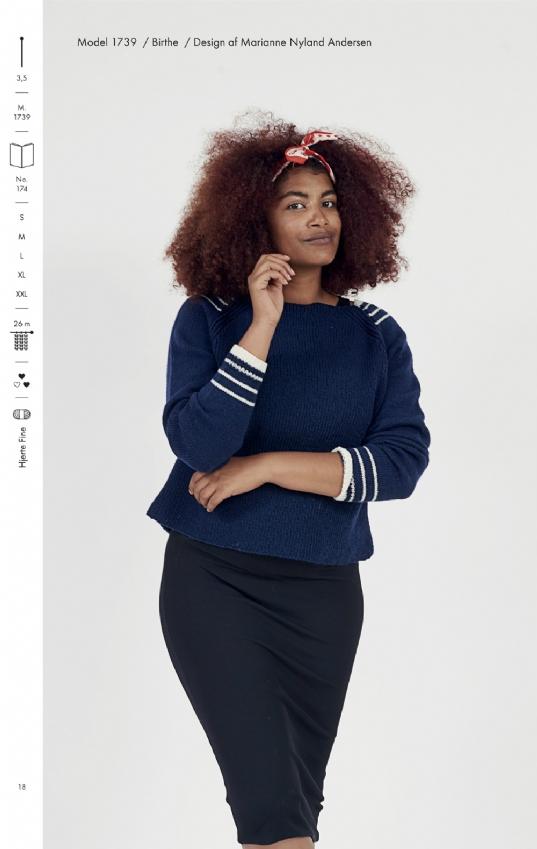 Strikkehæfte 174: Maritim Sweater Opskrift - Hjerte Uld