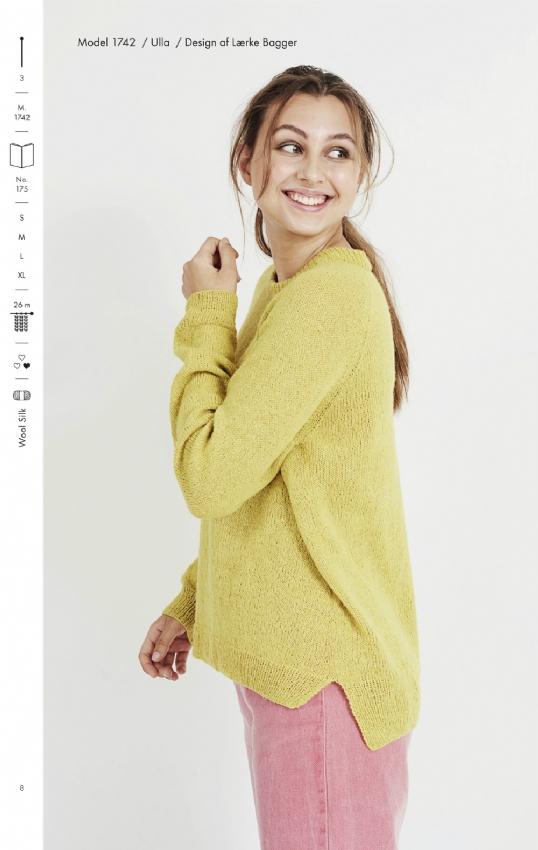 Strikkehæfte 175: Ulla Sweater med Slids - Økologisk Garn