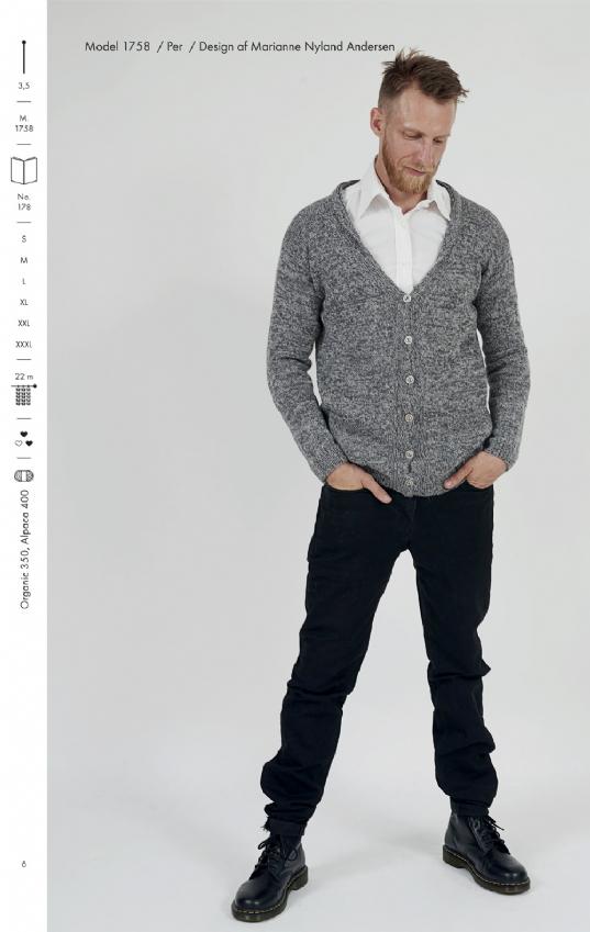 Strikkehæfte 178: Model Per Cardigan med sjalskrave