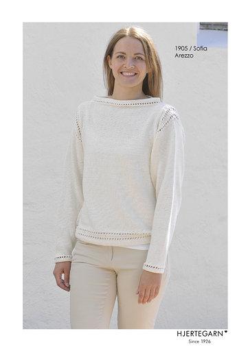 1905 Sofia - Strikkeopskrift til Trøje med Bådhals