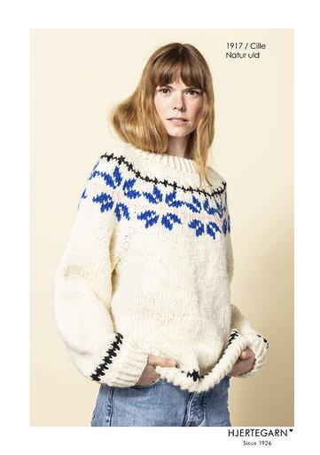 1917 Cille Strikkeopskrift med Naturuld - Strikkekit