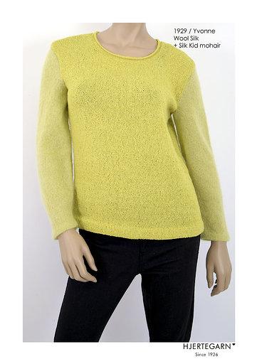 1929 Yvonne - Strikkeopskrift med Silk Kid Mohair Kit