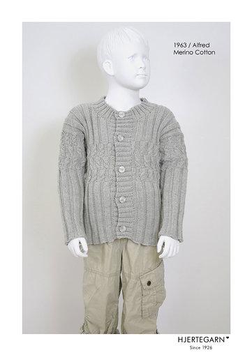 Strikkeopskrift og kit til Alfred sweater - 8 år gammel