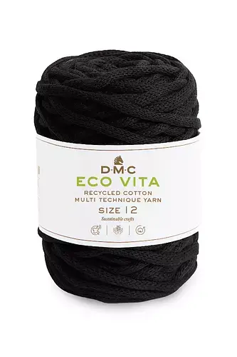 DMC Eco Vita 12 Garn 250 G - Bæredygtigt Sort Garn