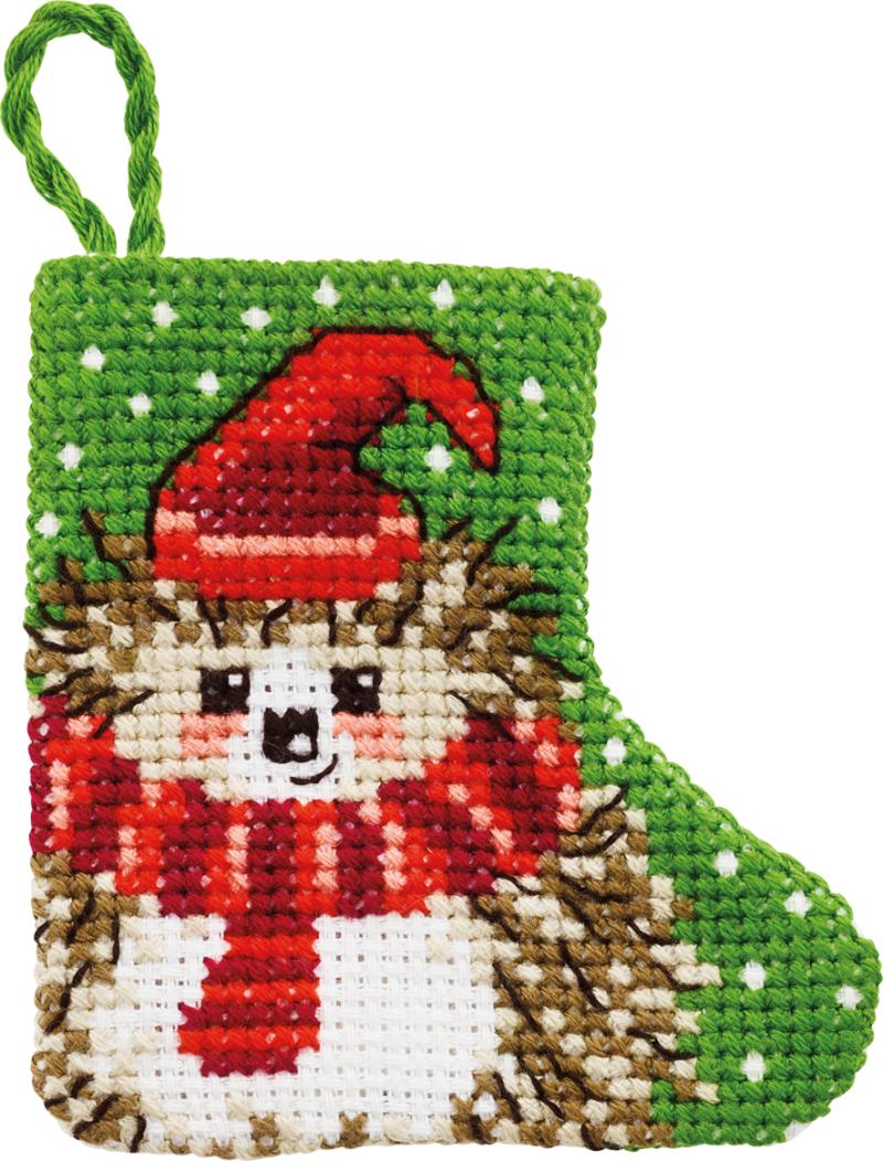 Julebroderi Mini Pakning med Pindsvin - 01-2249
