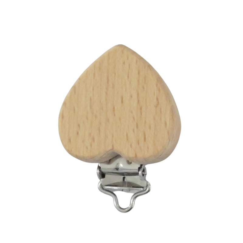 Suttesnor Clips i Træ - Hjerteformet Design