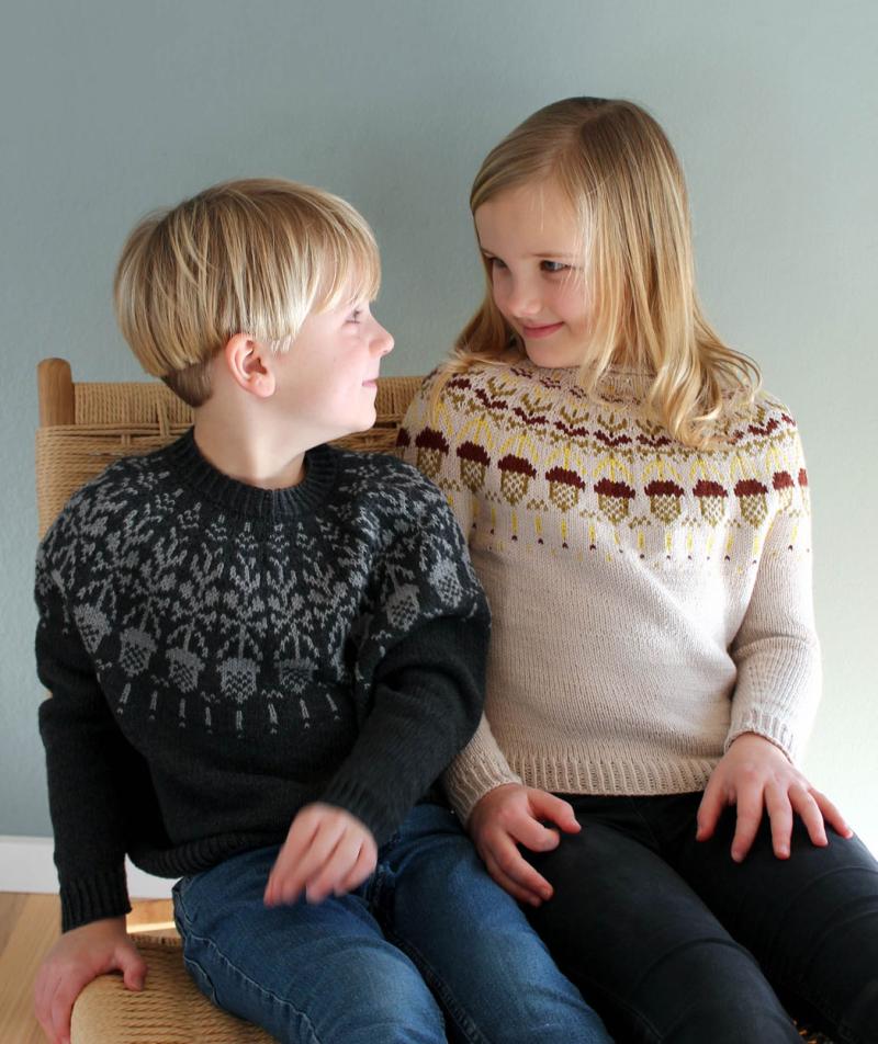 Strikkekit til Sander Blå Sweater - Saga & Sander Design