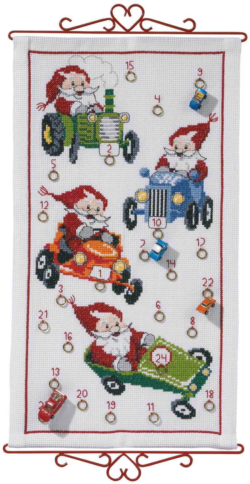 Pakkekalender Broderi Kit til Nisse - 24 små pakker