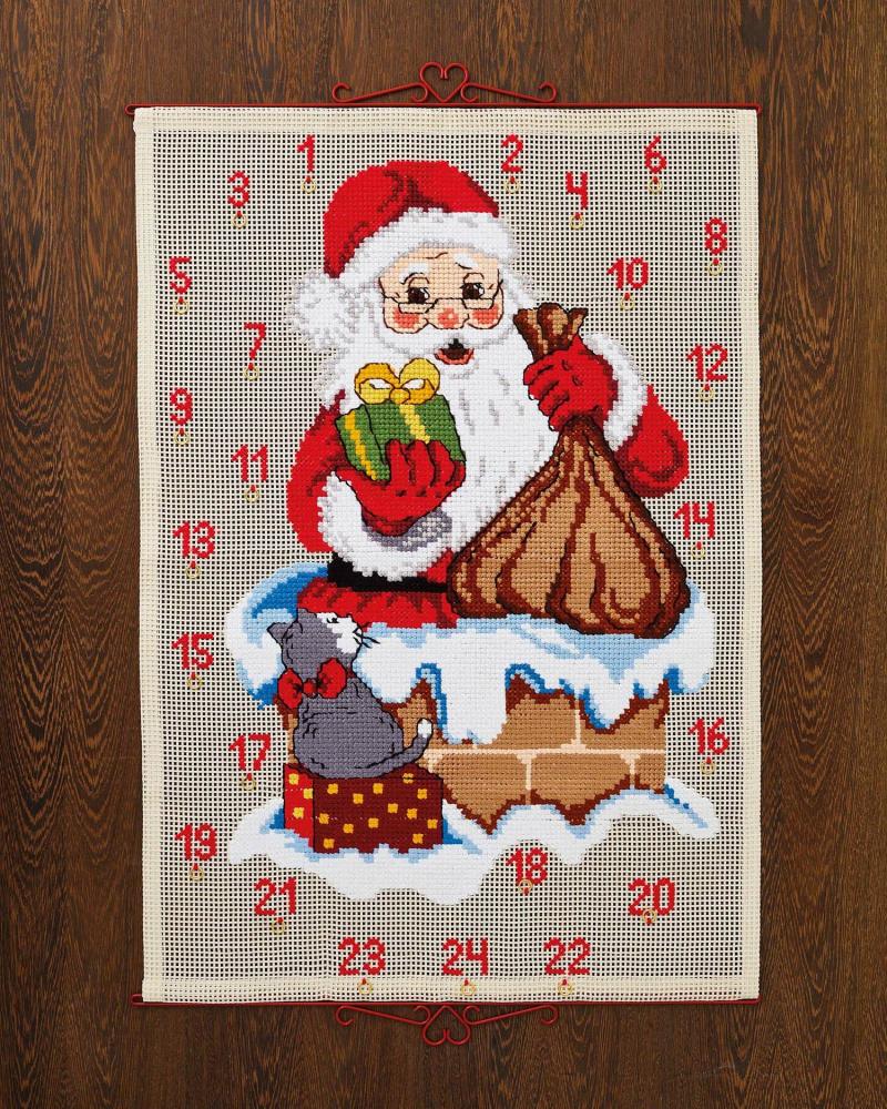Pakkekalender Broderi Kit: Julemand i Skorsten