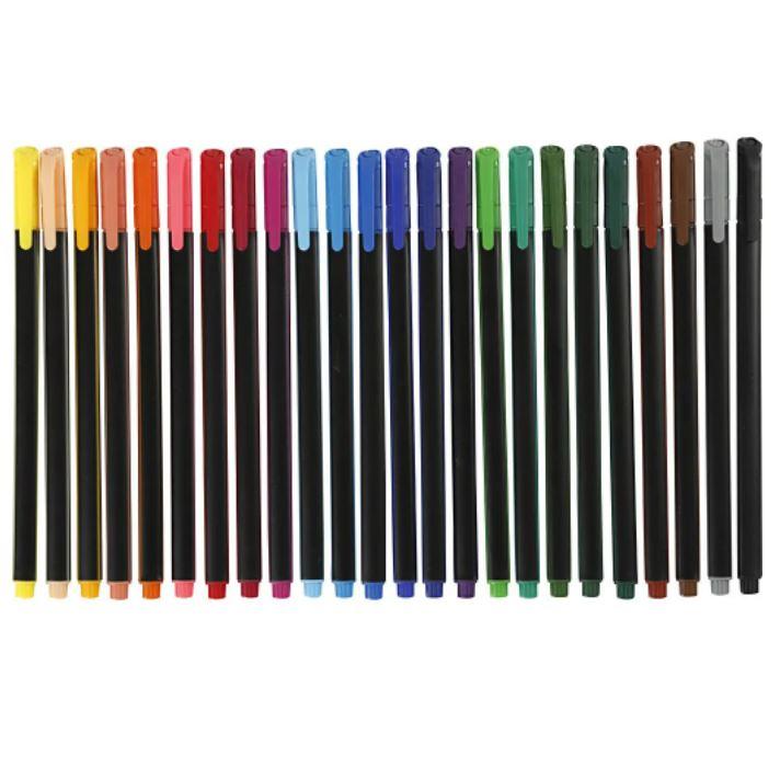 Colortime Fineliner Tuscher, 24 stk. i assorterede farver