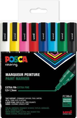 Uni Posca Tuscher 8 stk. Paint Marker - Ass. Farver