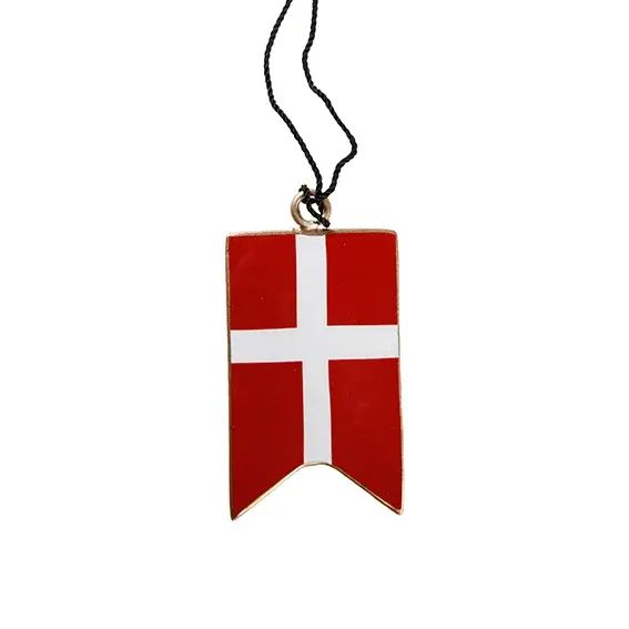Dannebrog ophæng i metal - dekorativt til hjemmet