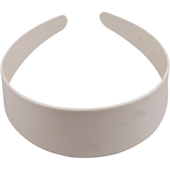 Hvid plast hårbøjle - 40 mm bred, 1 stk.