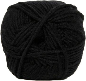 Hjertegarn Merino Cotton - Sort 500 til maskinvask