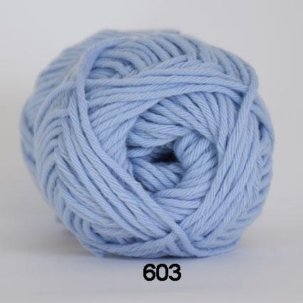 Babyblå Cotton 8/8 Garn - 50 g, Nr. 603 til Strikning