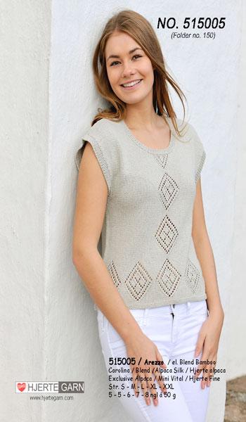 Sommerbluse med hulmønster - Arezzo strikkekit 515005