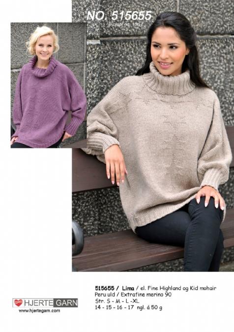 Sweaterponcho Strikkeopskrift Nr. 515655 - Strik selv!
