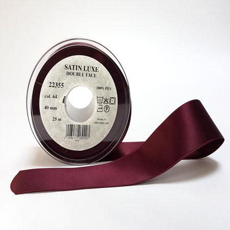 Bordeaux Satin Bånd - 25 mm til Hobby og Pynt