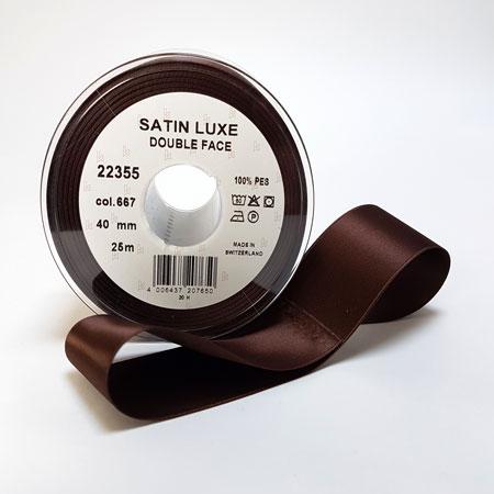 Brun Satin Bånd - Nr. 667, 16 mm til Hobby og Sytilbehør