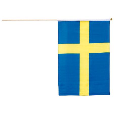 Svensk Flag i Nylon - 40 x 30 cm til Fest og Højtider