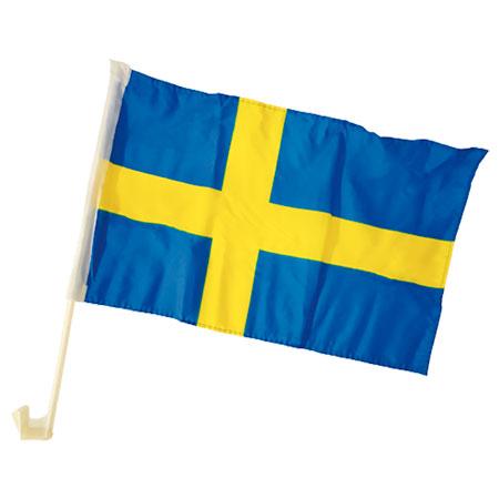 Svenske bilflag i nylon - 2 stk til fest og højtider