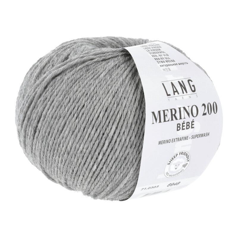 Lang Yarns Merino 200 Bebe - Lys Grå - 100% Merinould