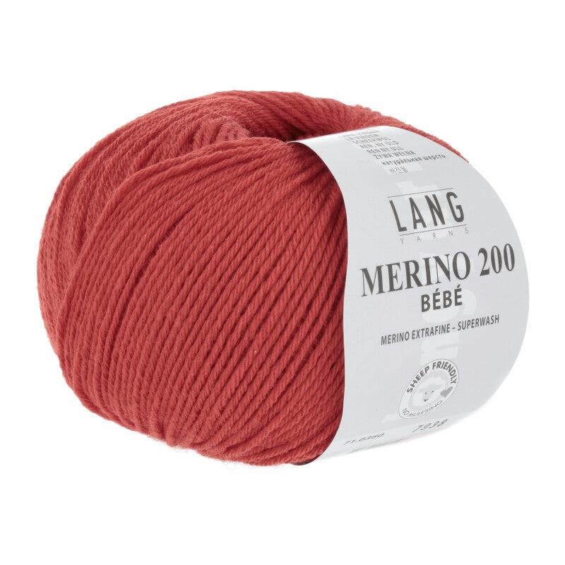 Lang Yarns Merino 200 Bebe Garn - Rød - 360
