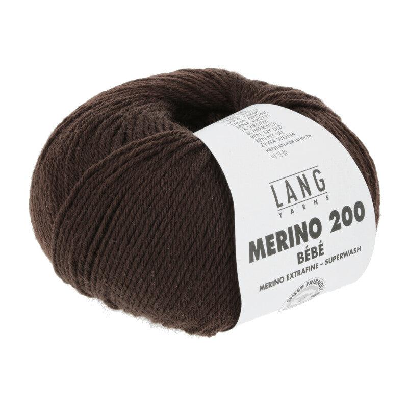 Lang Yarns Merino 200 Bebe - Mørk Brun - Kvalitetsgarn