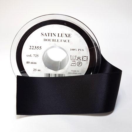 Sort Satin Bånd - Nr 725, 3 mm - Perfekt til Pynt