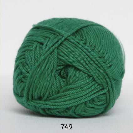 Bomuldsgarn nr. 8/4 - Hækling i Græs Grøn, Fv 749