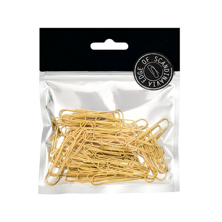Guld Papirclips - 50 stk. 45 mm til Kontor og Hjem